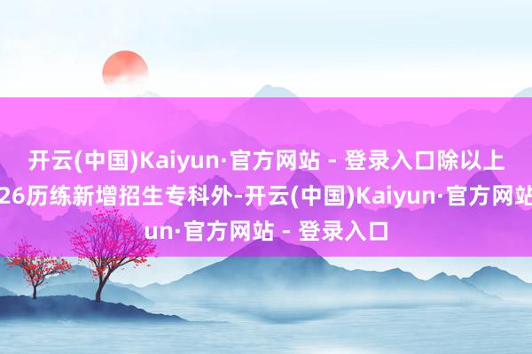开云(中国)Kaiyun·官方网站 - 登录入口除以上学校已细目26历练新增招生专科外-开云(中国)Kaiyun·官方网站 - 登录入口