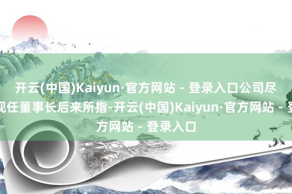 开云(中国)Kaiyun·官方网站 - 登录入口公司尽管一如现任董事长后来所指-开云(中国)Kaiyun·官方网站 - 登录入口