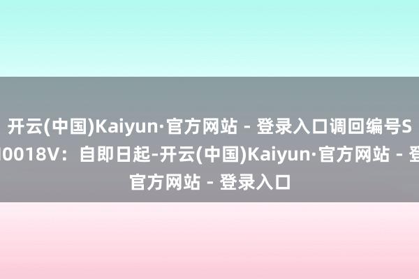 开云(中国)Kaiyun·官方网站 - 登录入口调回编号S2026M0018V：自即日起-开云(中国)Kaiyun·官方网站 - 登录入口