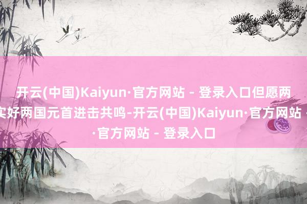开云(中国)Kaiyun·官方网站 - 登录入口但愿两边共同落实好两国元首进击共鸣-开云(中国)Kaiyun·官方网站 - 登录入口